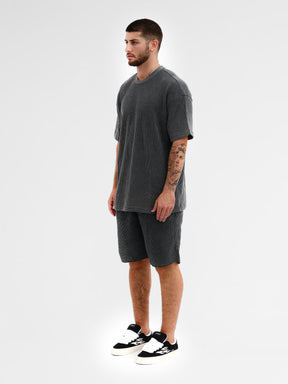 CREW Milano Oversize Set T-Shirt/Pants Waffle Dark Grey