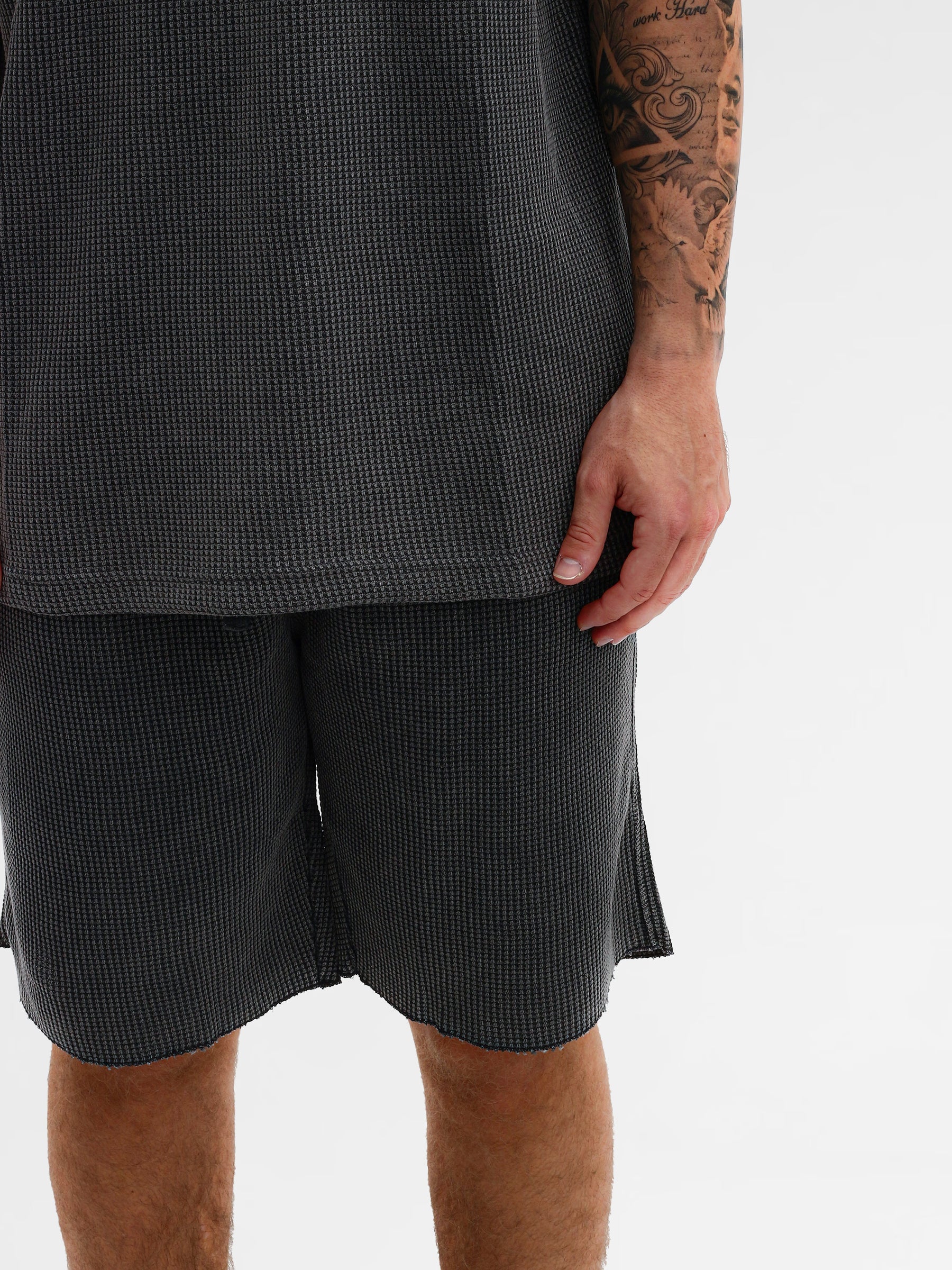 CREW Milano Oversize Set T-Shirt/Pants Waffle Dark Grey