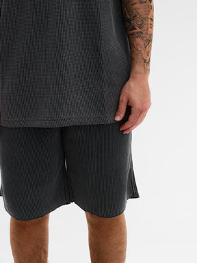 CREW Milano Oversize Set T-Shirt/Pants Waffle Dark Grey
