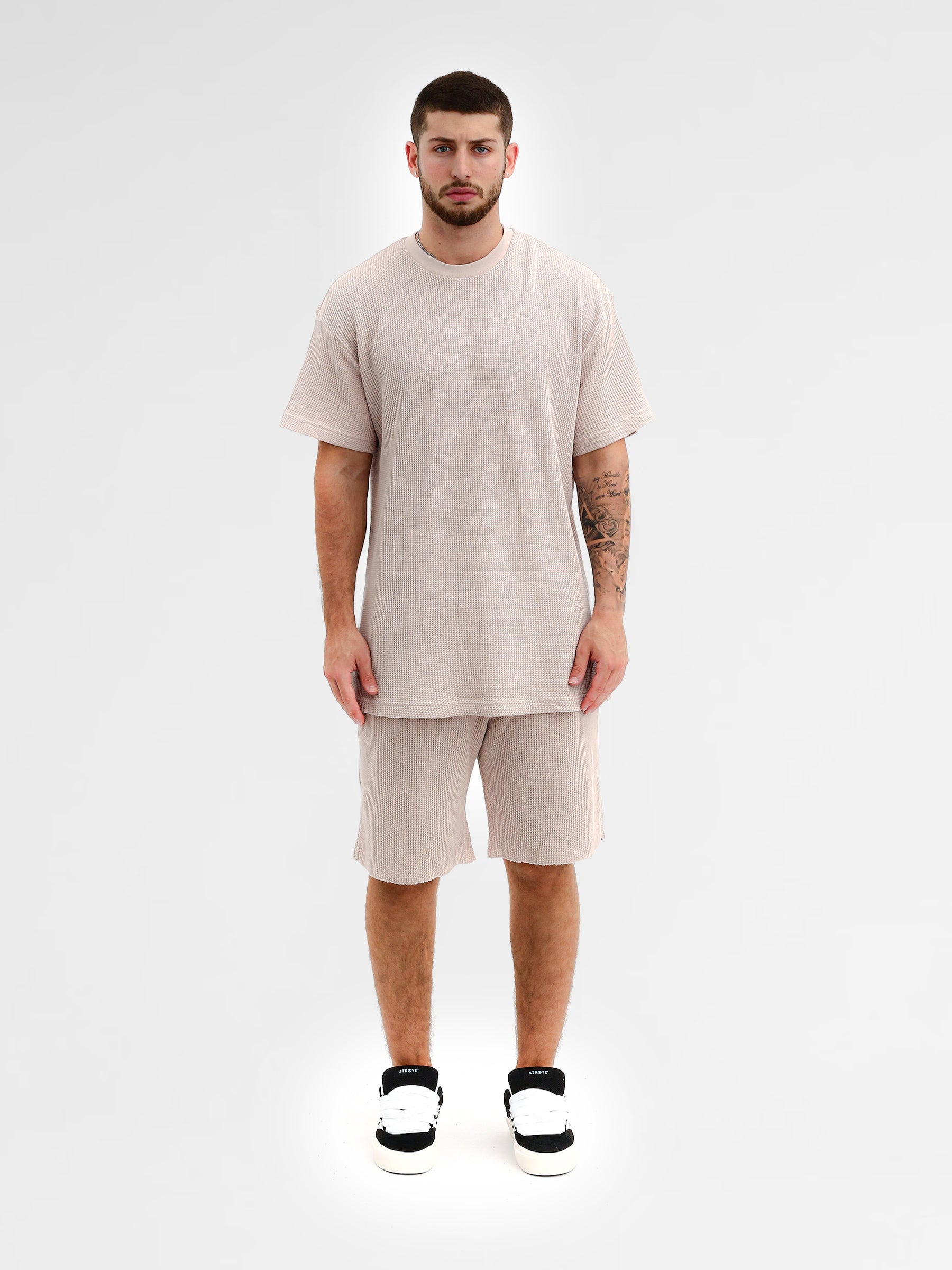 CREW Milano Oversize Set T-Shirt/Pants Waffle Cream