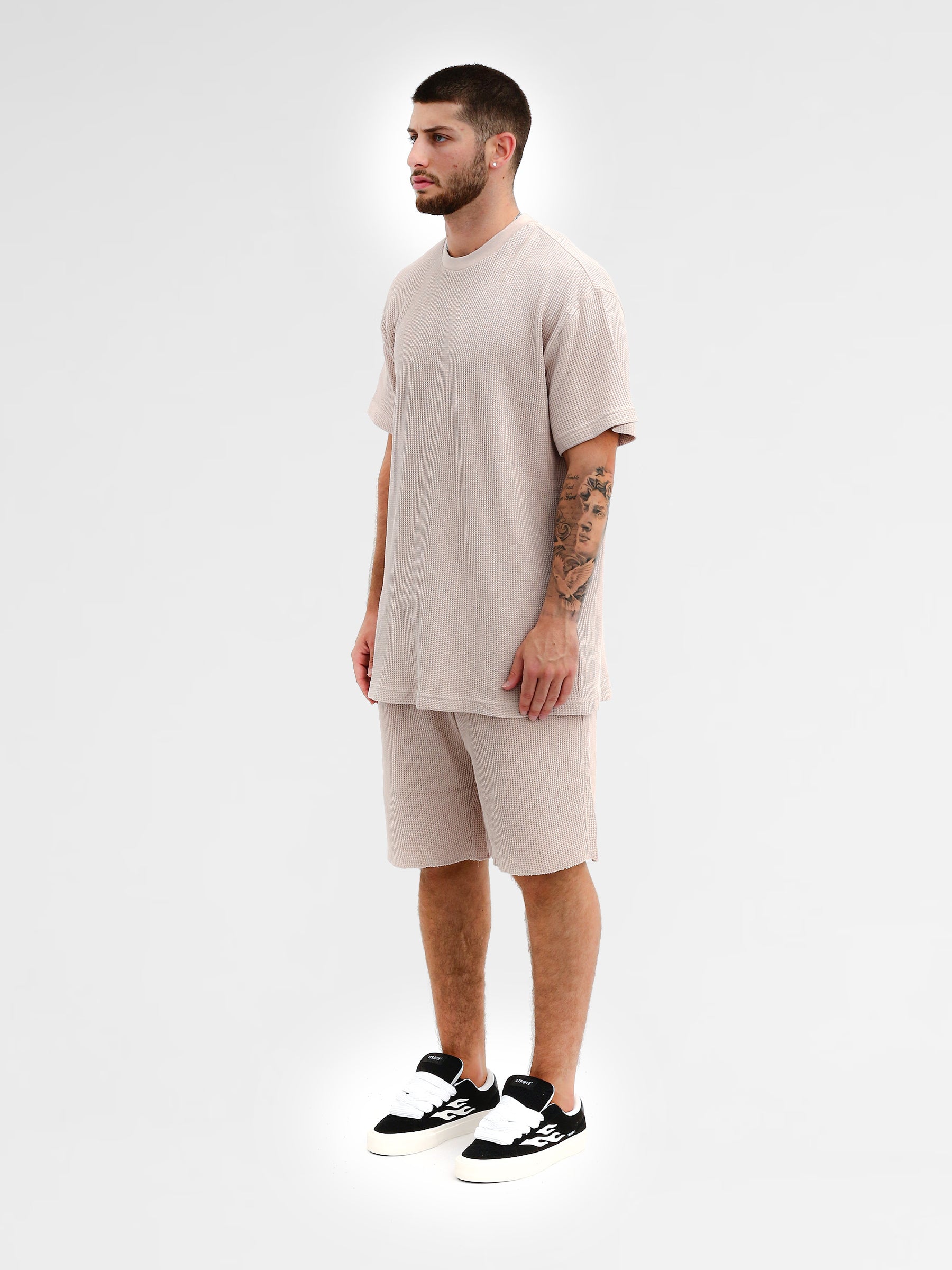 CREW Milano Oversize Set T-Shirt/Pants Waffle Cream