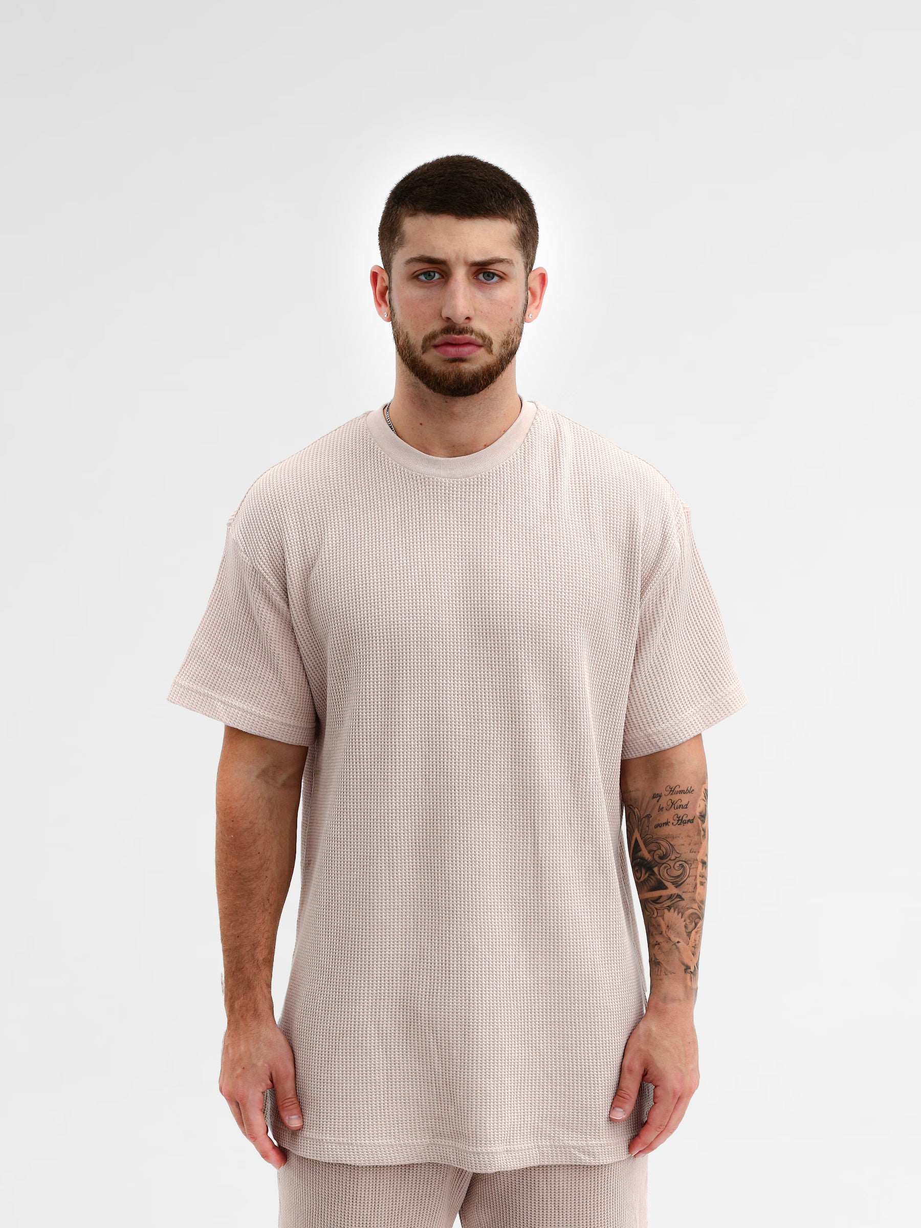 CREW Milano Oversize Set T-Shirt/Pants Waffle Cream