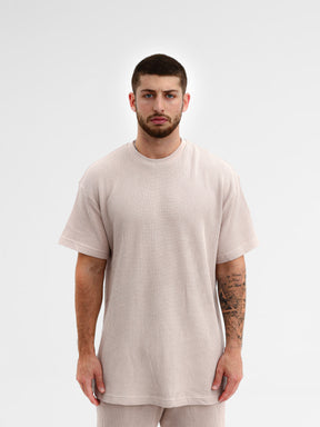 CREW Milano Oversize Set T-Shirt/Pants Waffle Cream
