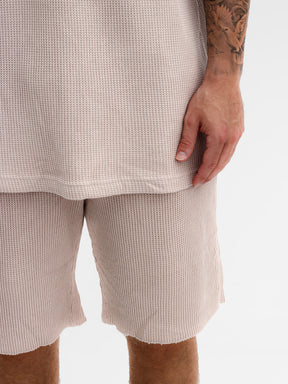 CREW Milano Oversize Set T-Shirt/Pants Waffle Cream