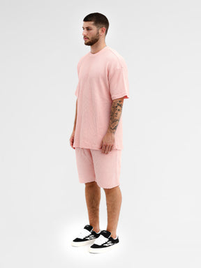 CREW Milano Oversize Set T-Shirt/Pants Waffle Pink
