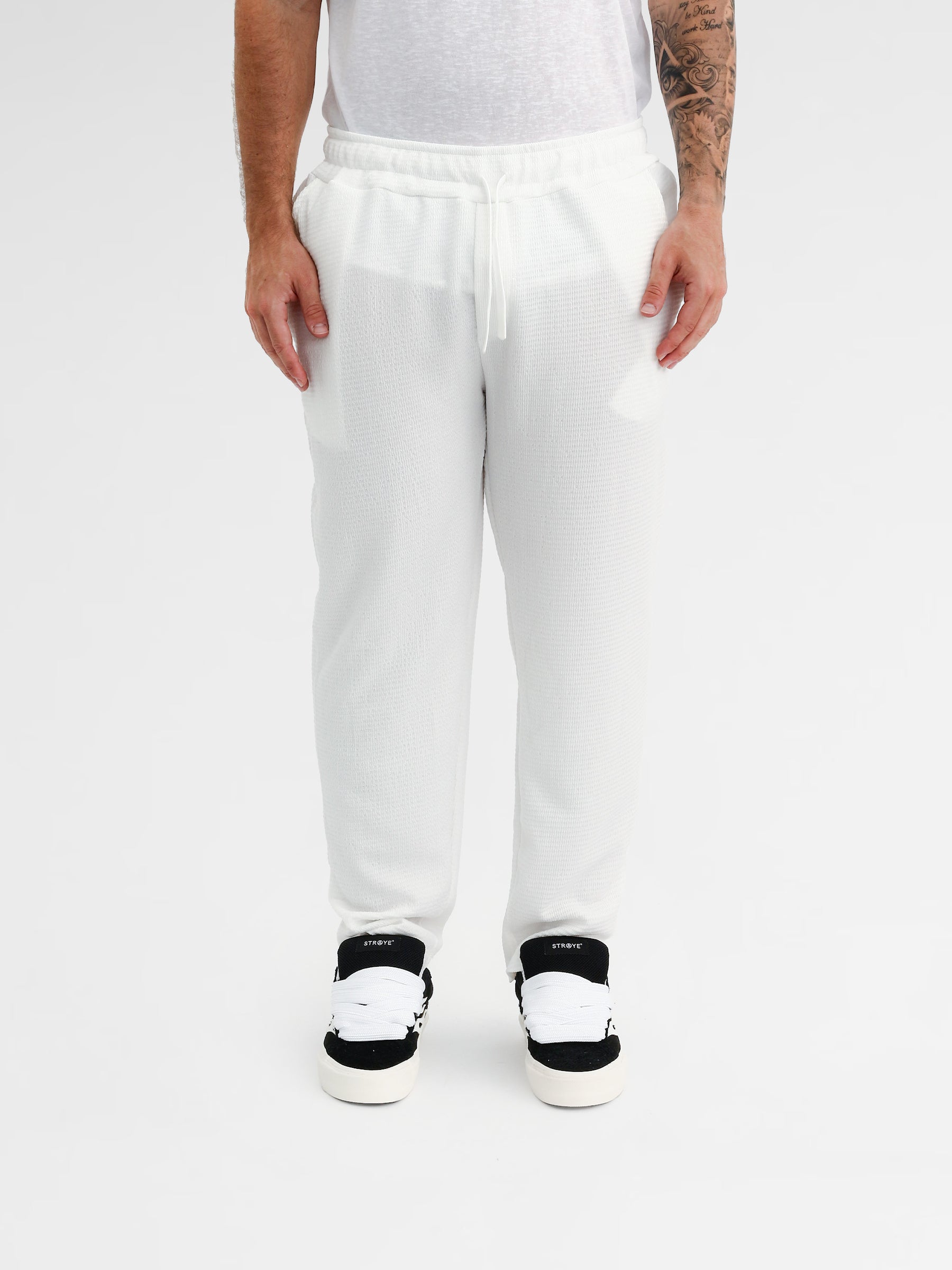 CREW MILANO Waffle Pants White