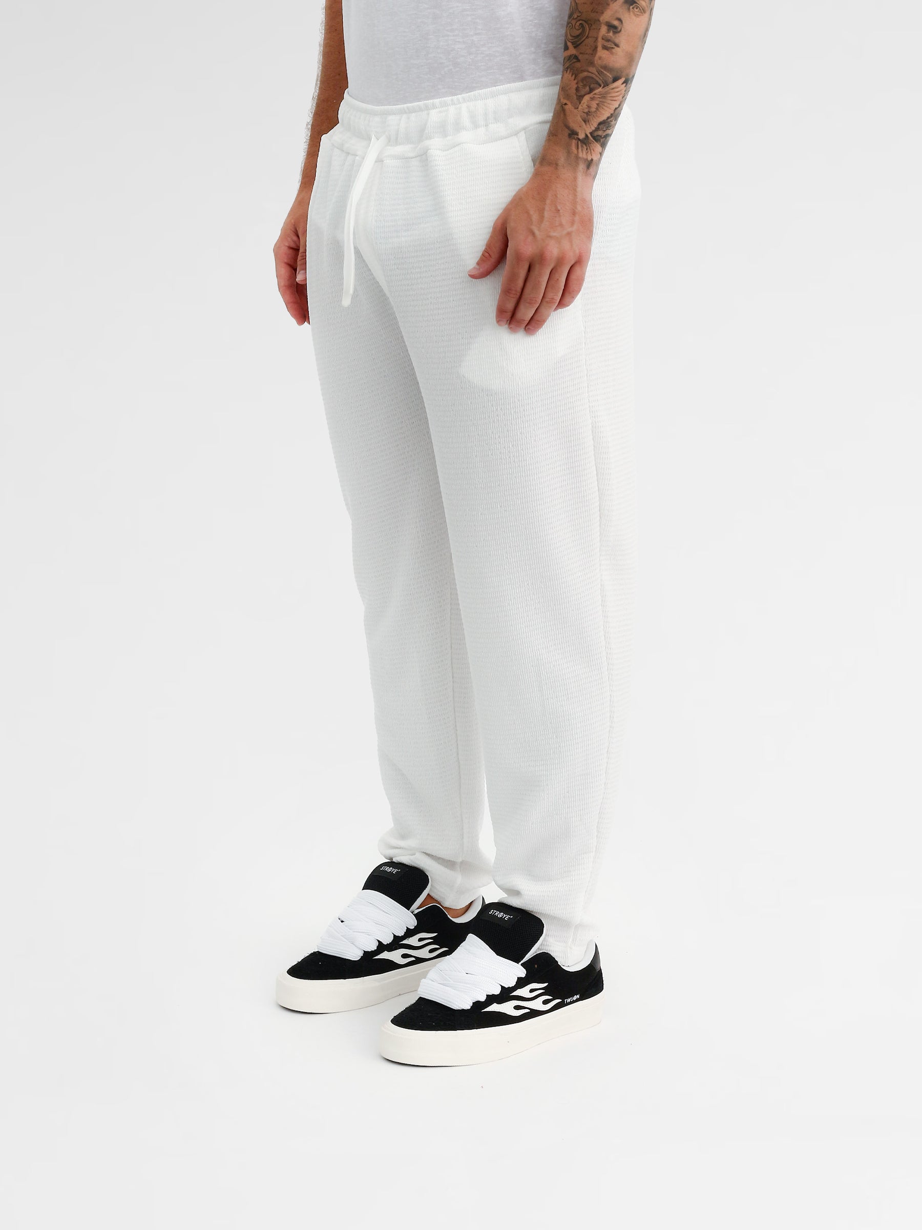 CREW MILANO Waffle Pants White