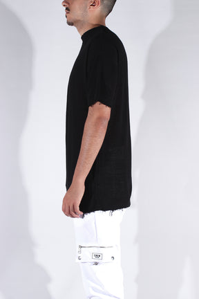 CREW Milano TULUM Black Linen T-Shirt