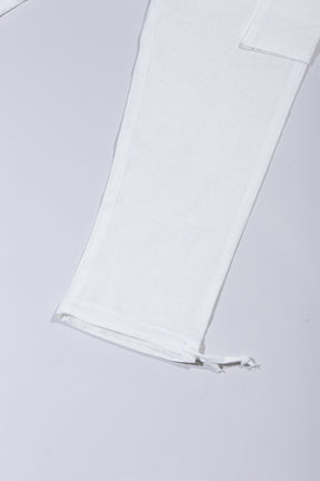 CREW Long Linen Cargo 4 Pockets Pants White