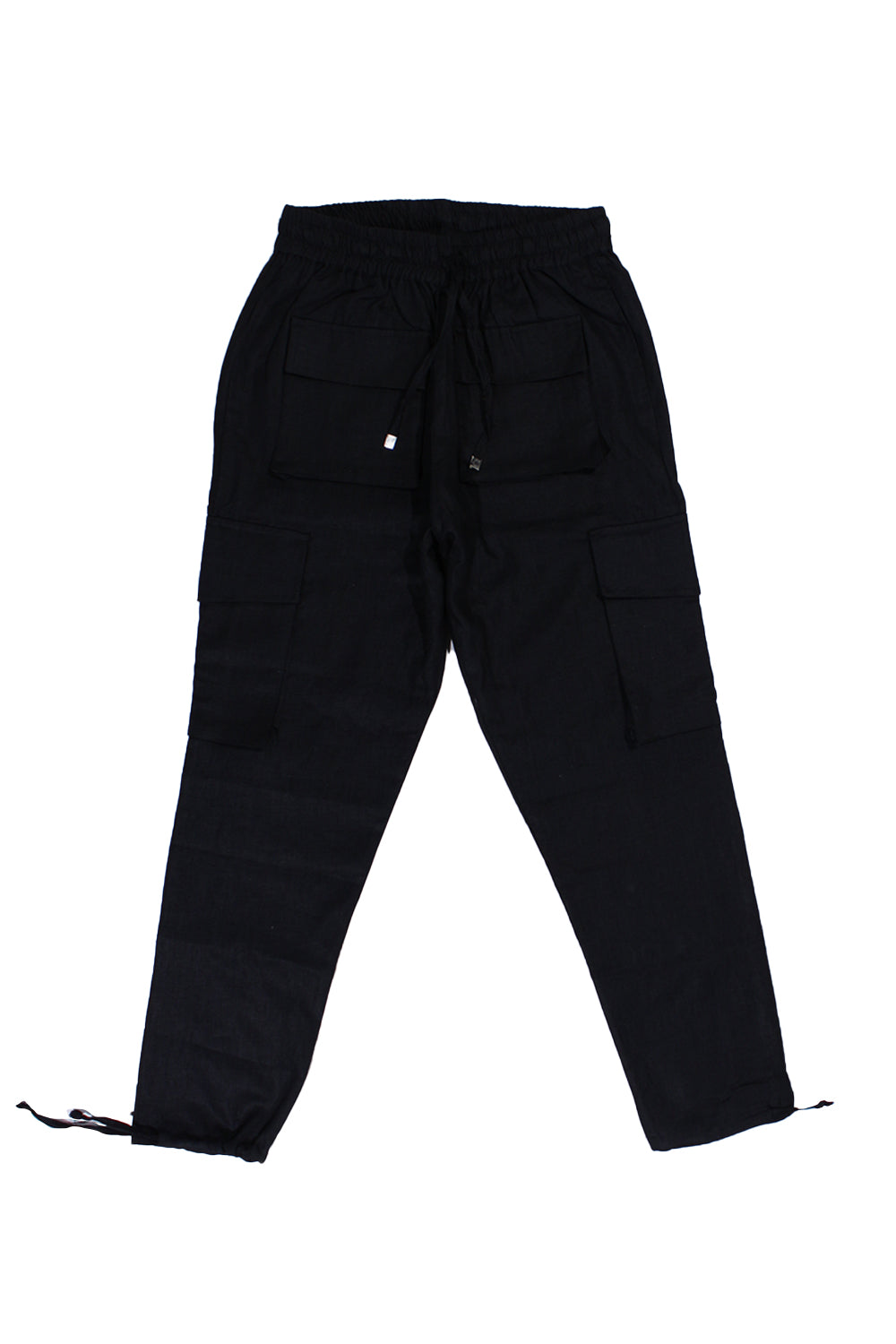 CREW Long Linen Cargo 4 Pockets Pants Black