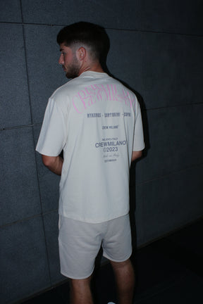 CREW Milano Mykonos Cream Oversized T-Shirt