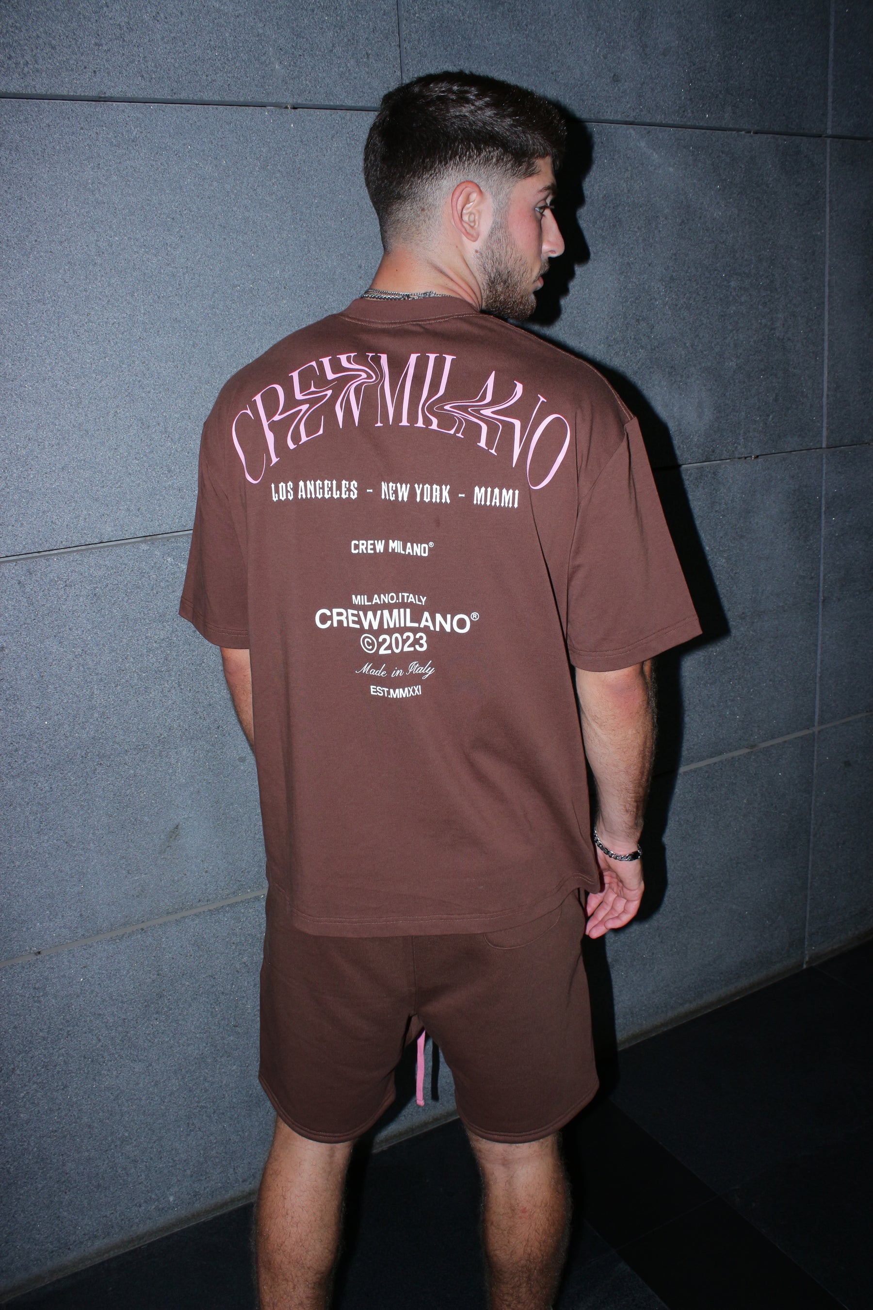 CREW Milano Los Angels Brown Oversized T-Shirt