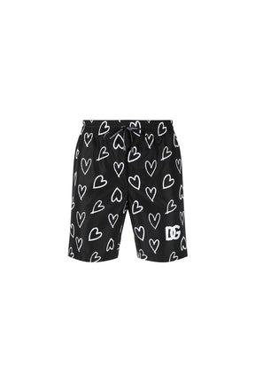 Dolce & Gabbana heart-print swim shorts