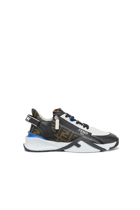 Fendi Flow leather and jacquard fabric sneakers