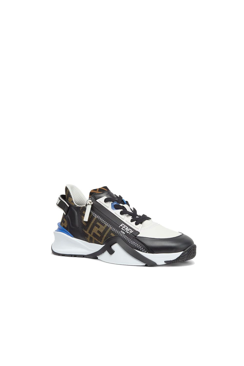 Fendi Flow leather and jacquard fabric sneakers