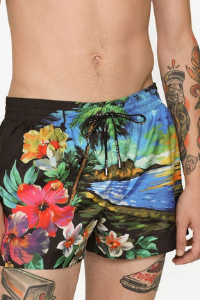 Dolce & Gabbana Hawaiian print swim shorts