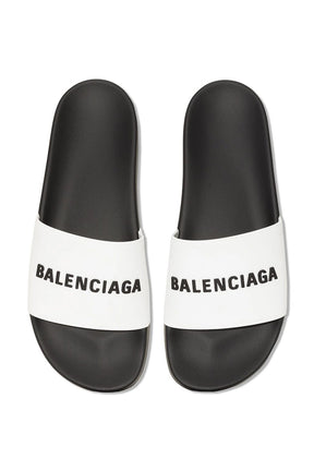 Balenciaga logo slides black/white