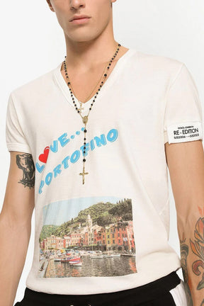 Dolce & Gabbana graphic print V-neck T-shirt