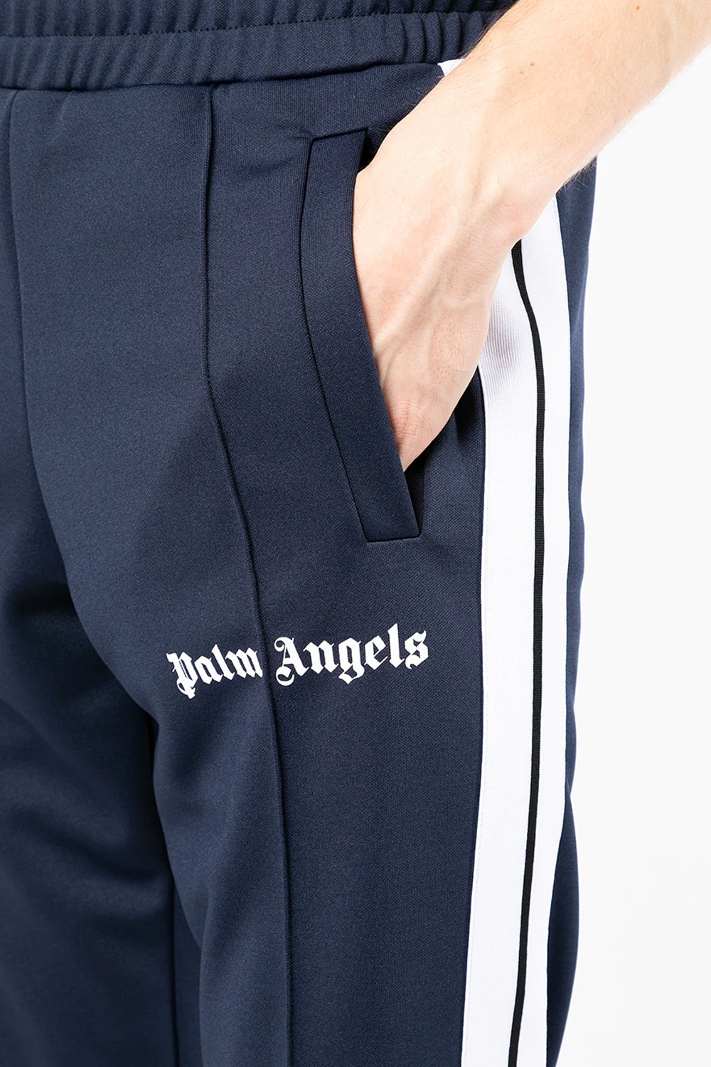 Palm Angels logo-print slim track pants blue navy