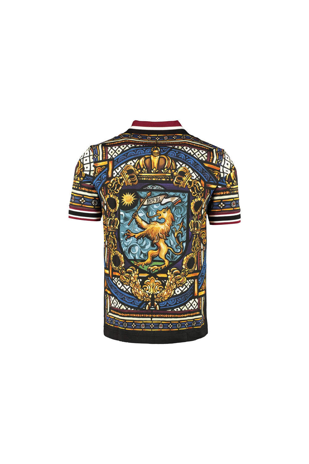 Dolce & Gabbana Lion Print Short Sleeved Polo Shirt