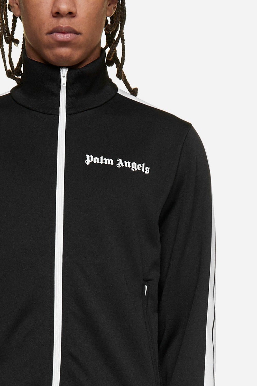 Palm Angels Classic side-stripe zipped jacket black