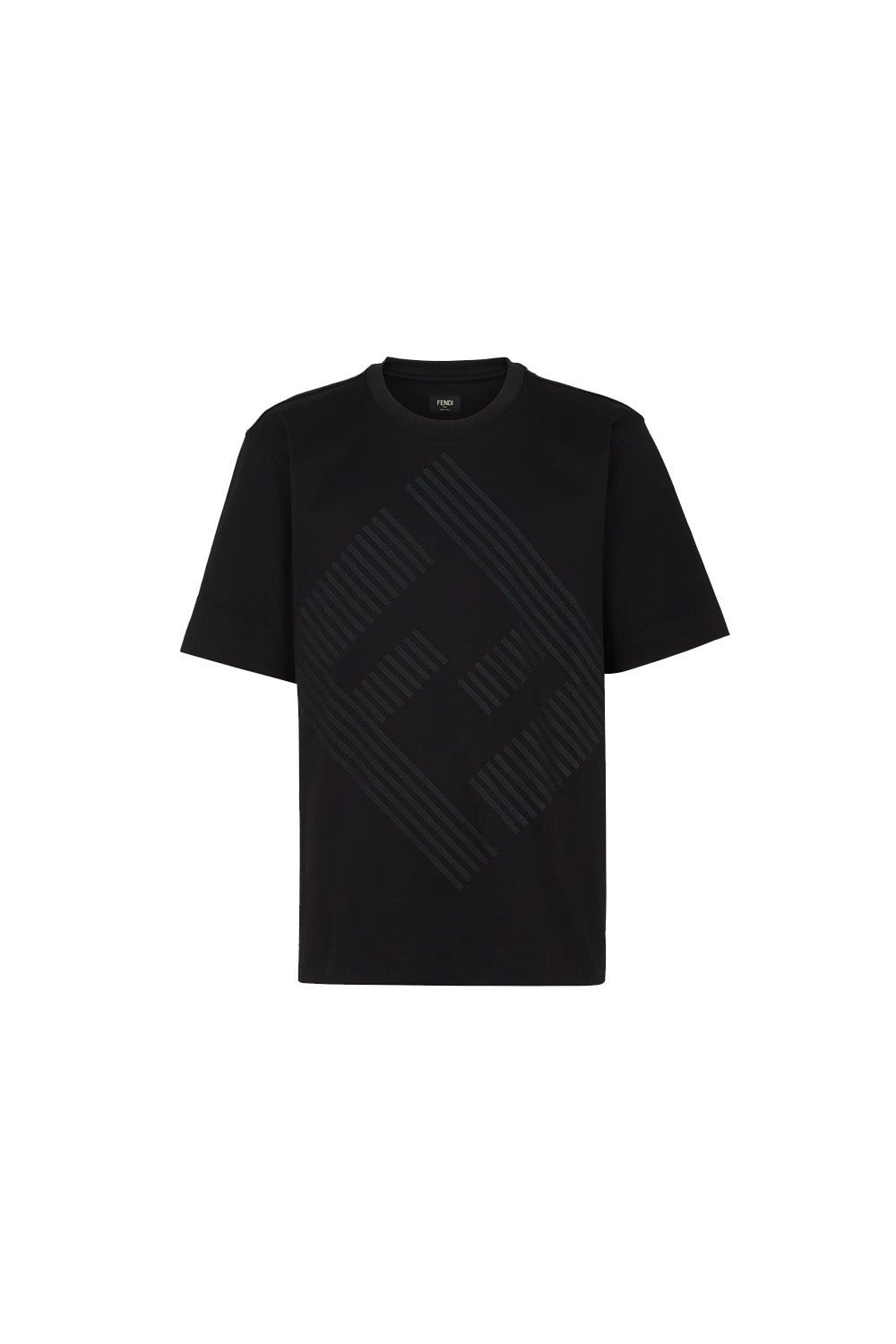 Fendi Logo Shadow Black Crewneck T-Shirt