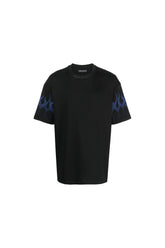 VISION OF SUPER BLACK TSHIRT WITH BLUE FLAMES