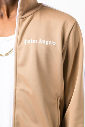 Palm Angels logo print track jacket brown