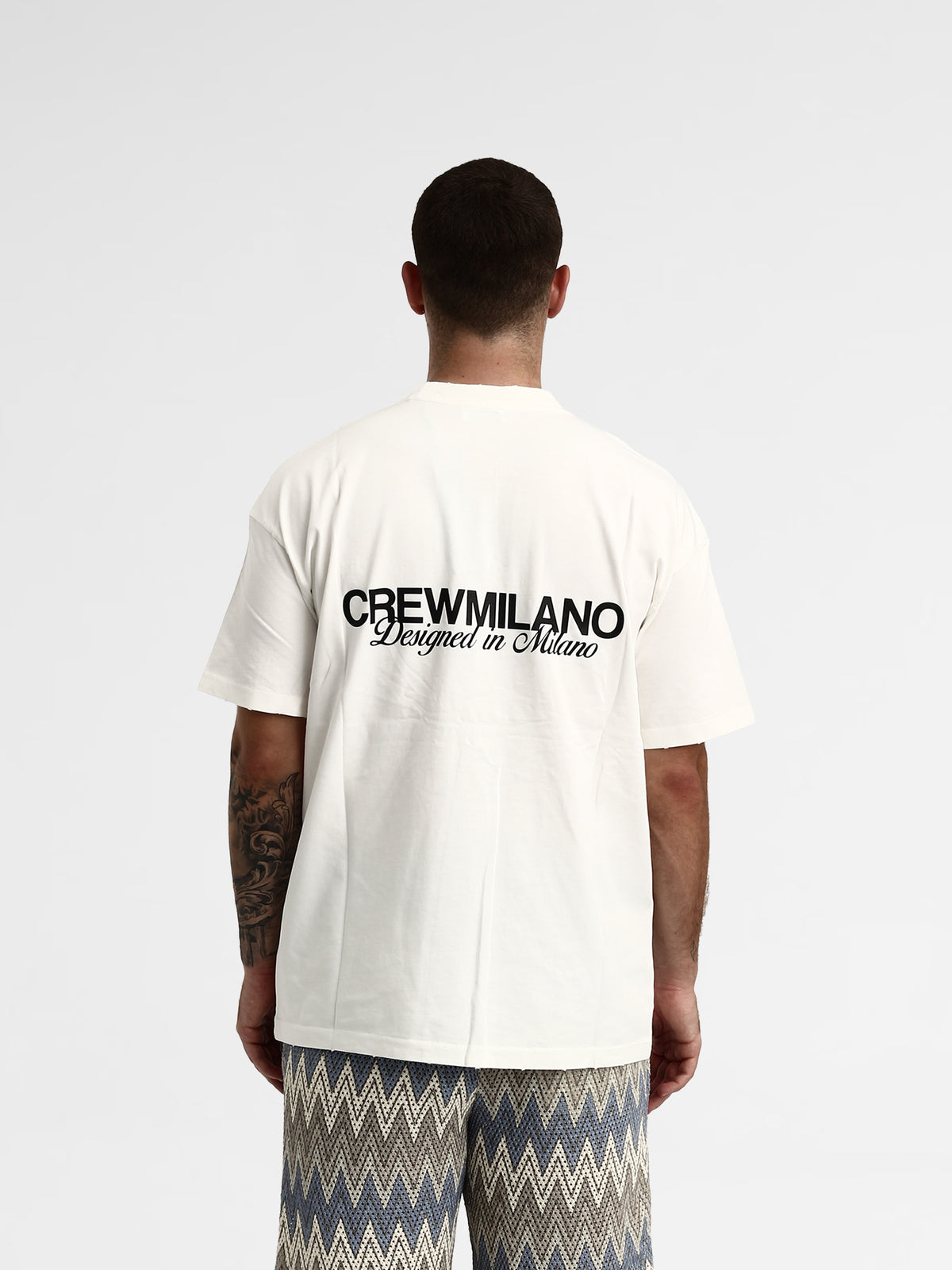 CREW Milano Oversize Vac T-Shirt Logo Print - White