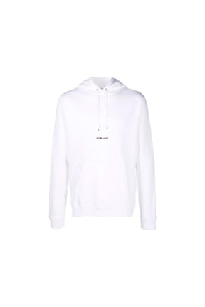 Saint Laurent logo-print hoodie white