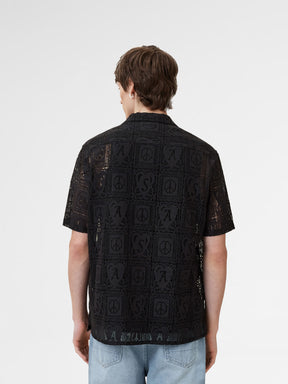 Allsaints Netley Short Sleeve Lace Shirt