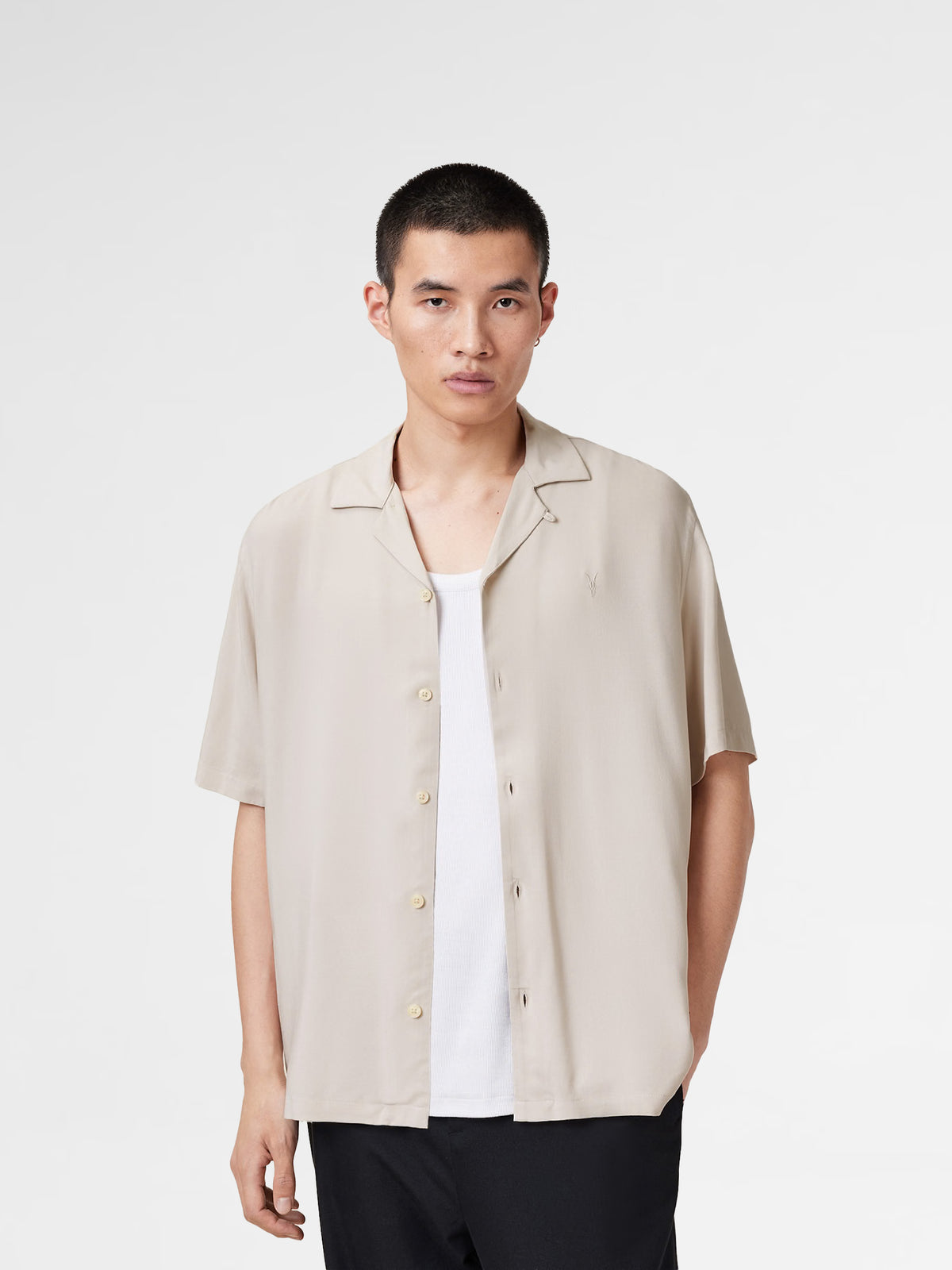 Allsaints Venice Revere Collar Ramskull Shirt