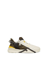 Fendi Flow Sneakers Black leather and brown FF jacquard running shoes