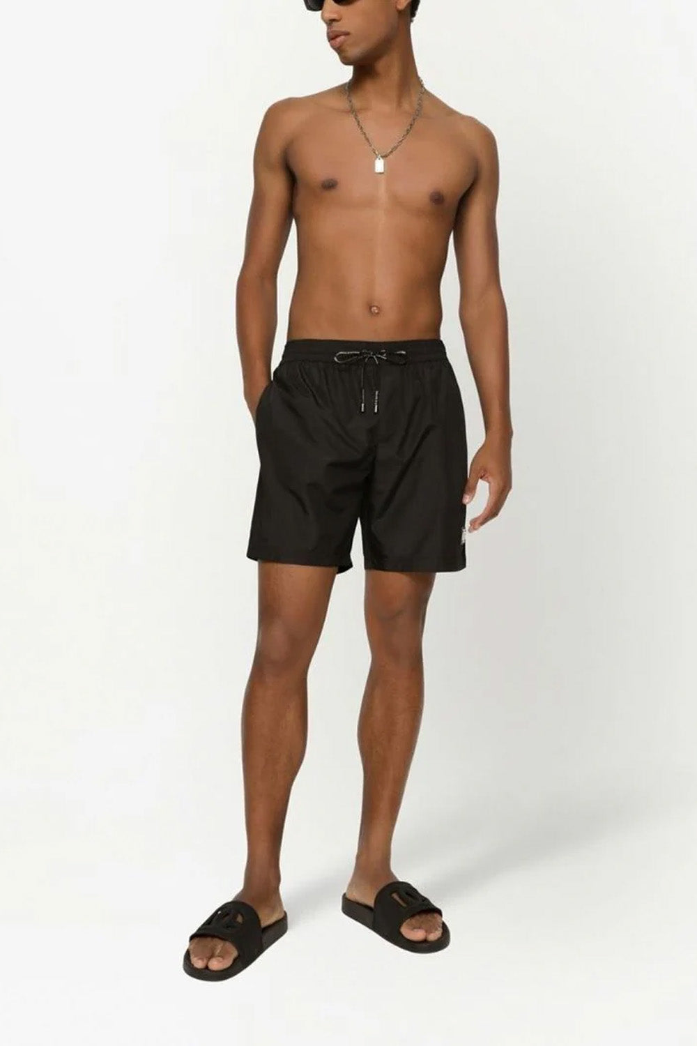 Dolce & Gabbana DG Essentials logo-plaque swim shorts