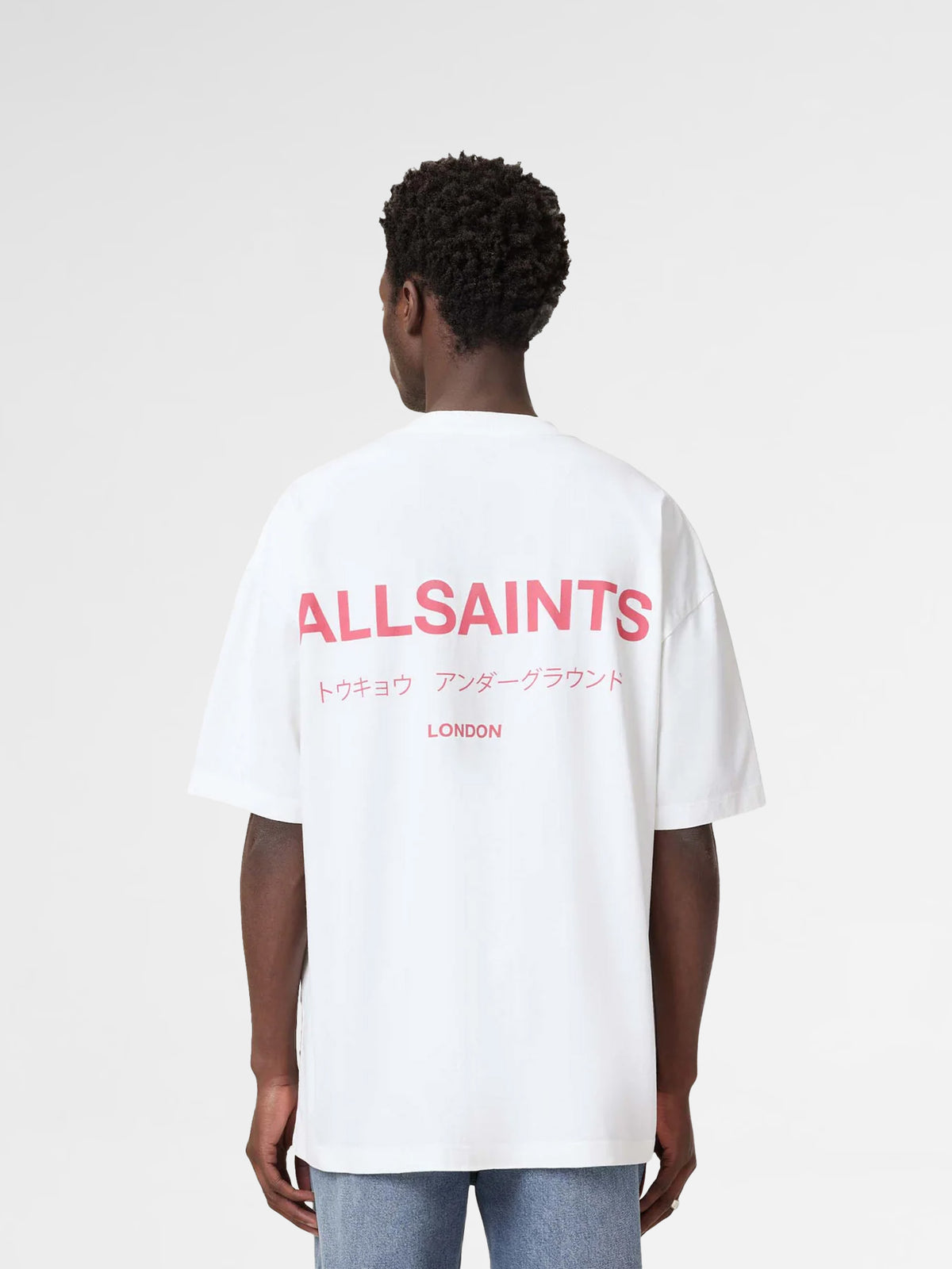 Allsaints Underground T-Shirt White/Pink