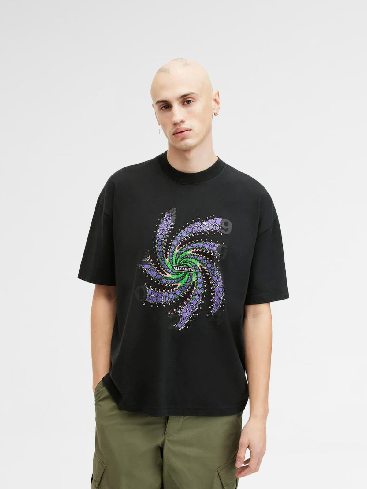 Allsaints Fraktyl Oversized Graphic Print T-Shirt