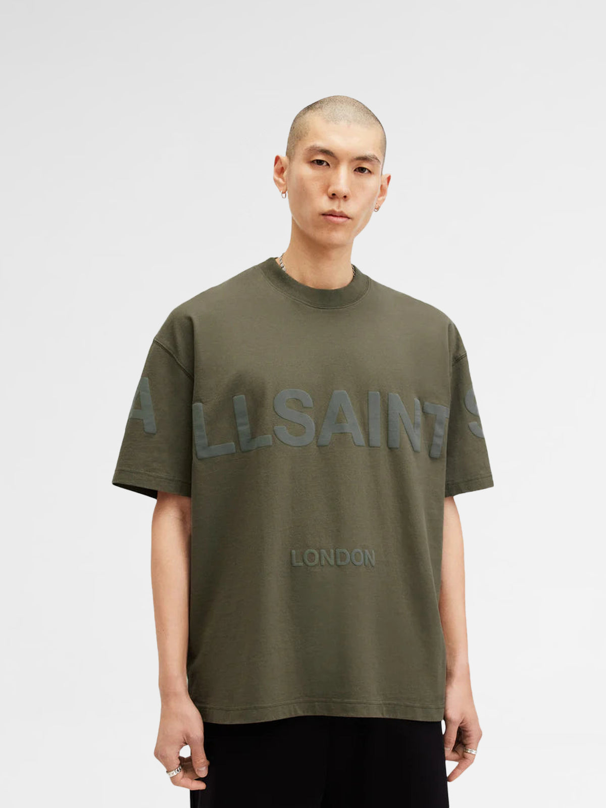 Allsaints T-SHIRT BIGGY AS CREW OLIVE