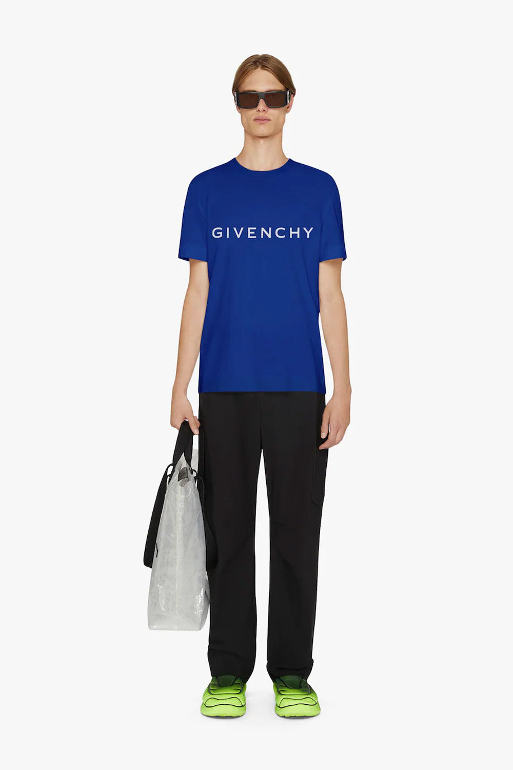 Givenchy logo-print cotton T-shirt blue