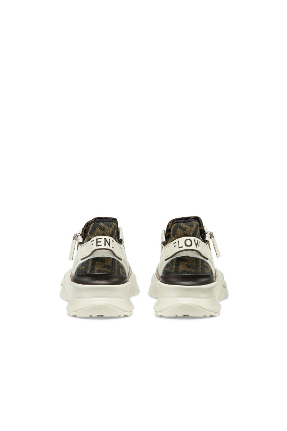 Fendi Flow leather and jacquard fabric sneakers