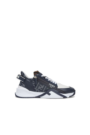 Fendi Flow Sneakers Black leather and brown FF jacquard running shoes