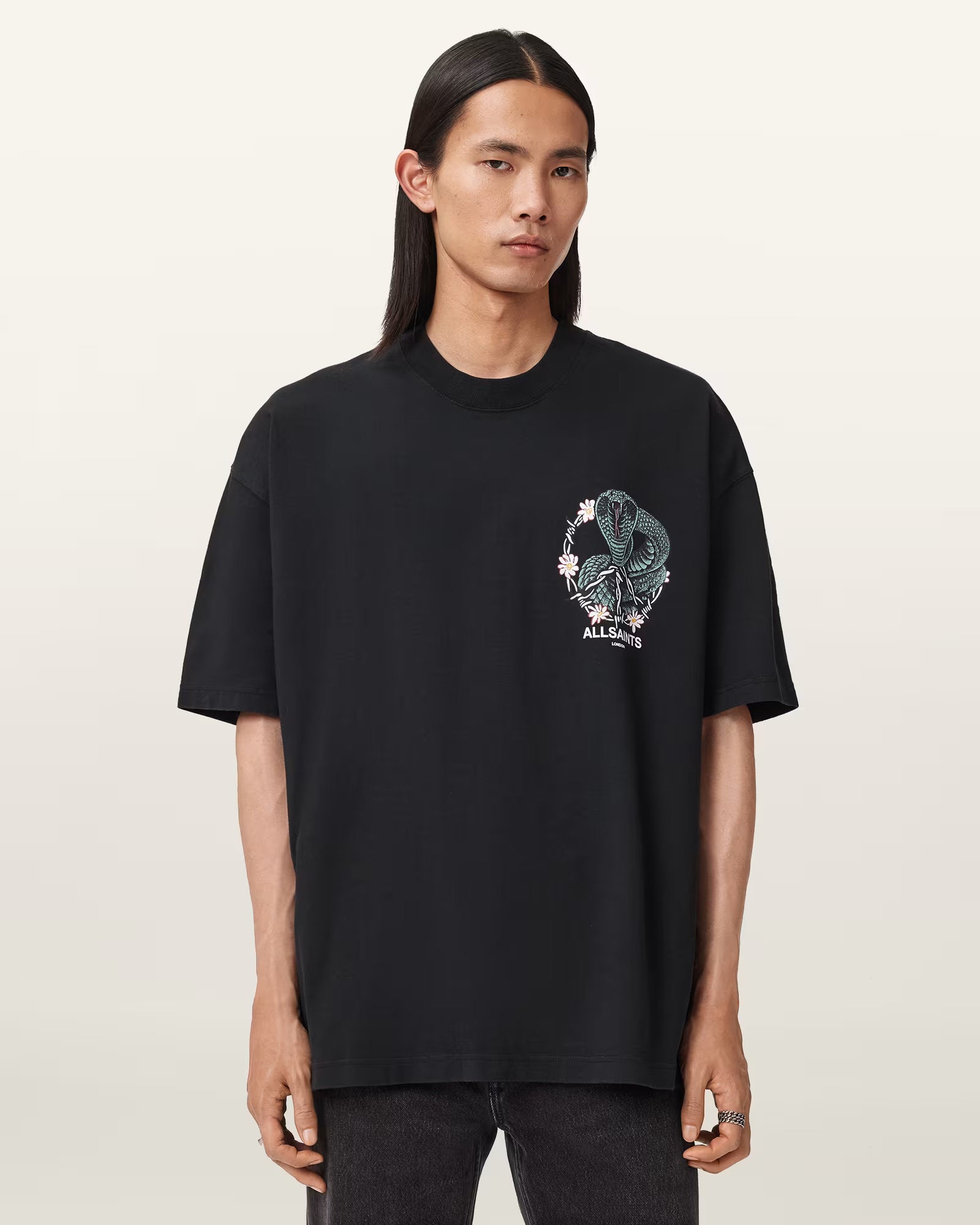 ALLSAINTS Snakebite Black T-Shirt M032PD-162