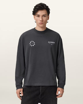 ALLSAINTS Kindred Black Long T-Shirt M043PD-162