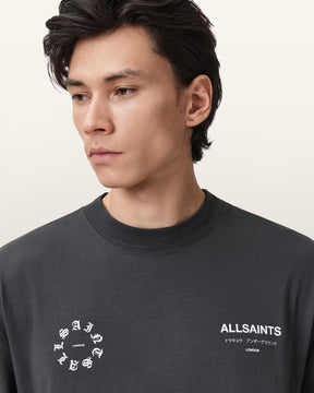 ALLSAINTS Kindred Black Long T-Shirt M043PD-162