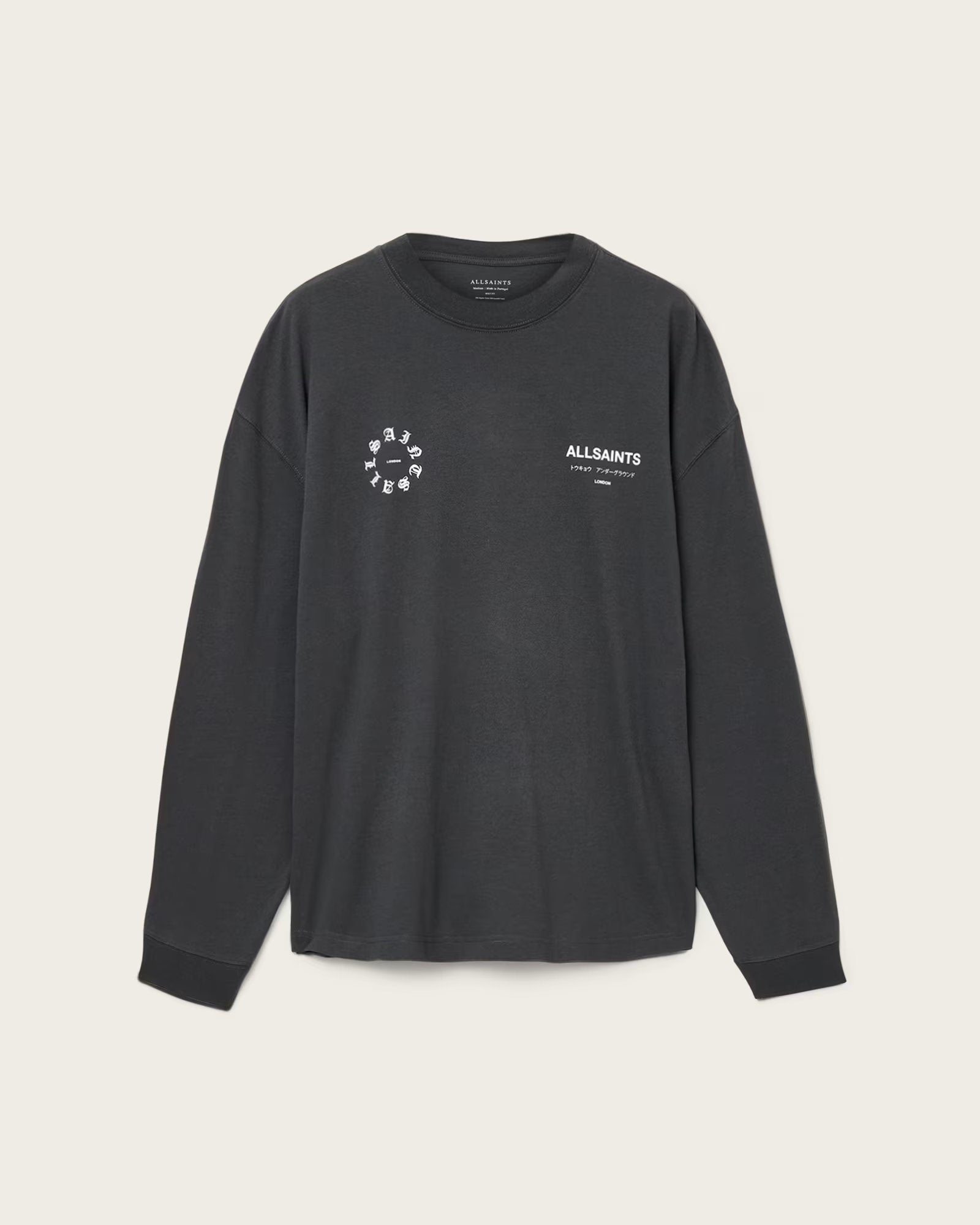 ALLSAINTS Kindred Black Long T-Shirt M043PD-162