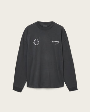 ALLSAINTS Kindred Black Long T-Shirt M043PD-162