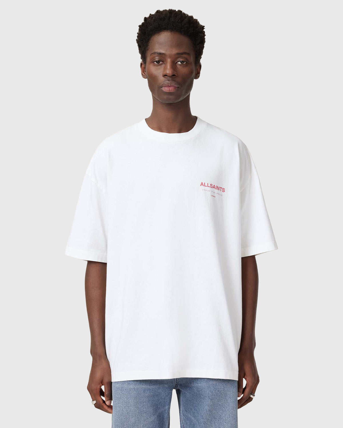 Allsaints Underground T-Shirt White/Pink
