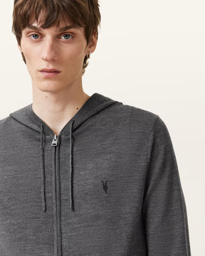 ALLSAINTS Mode Merino Zip Grey Hoodie M084KB-7155