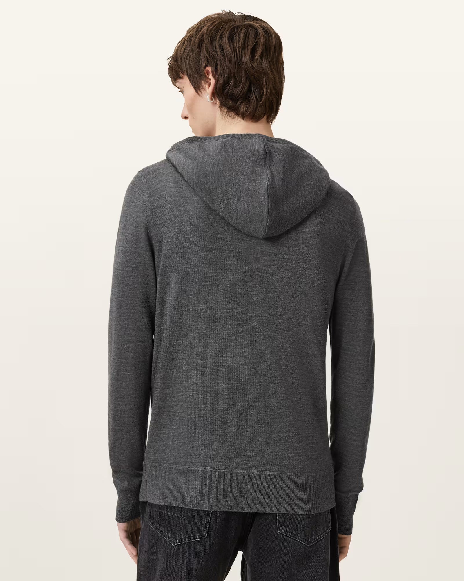 ALLSAINTS Mode Merino Zip Grey Hoodie M084KB-7155