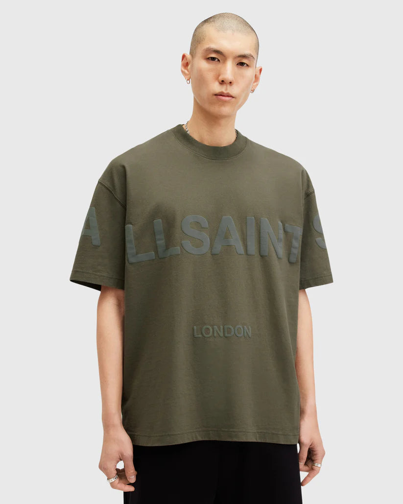 Allsaints T-SHIRT BIGGY AS CREW OLIVE