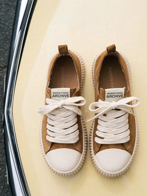 MAISON 9 PARIS Sneakers - Camel Suede Leather